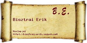 Bisztrai Erik névjegykártya